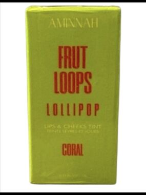 AMINNAH Fruit Loops Lollipop Lips & Cheeks Tint - Coral NEW